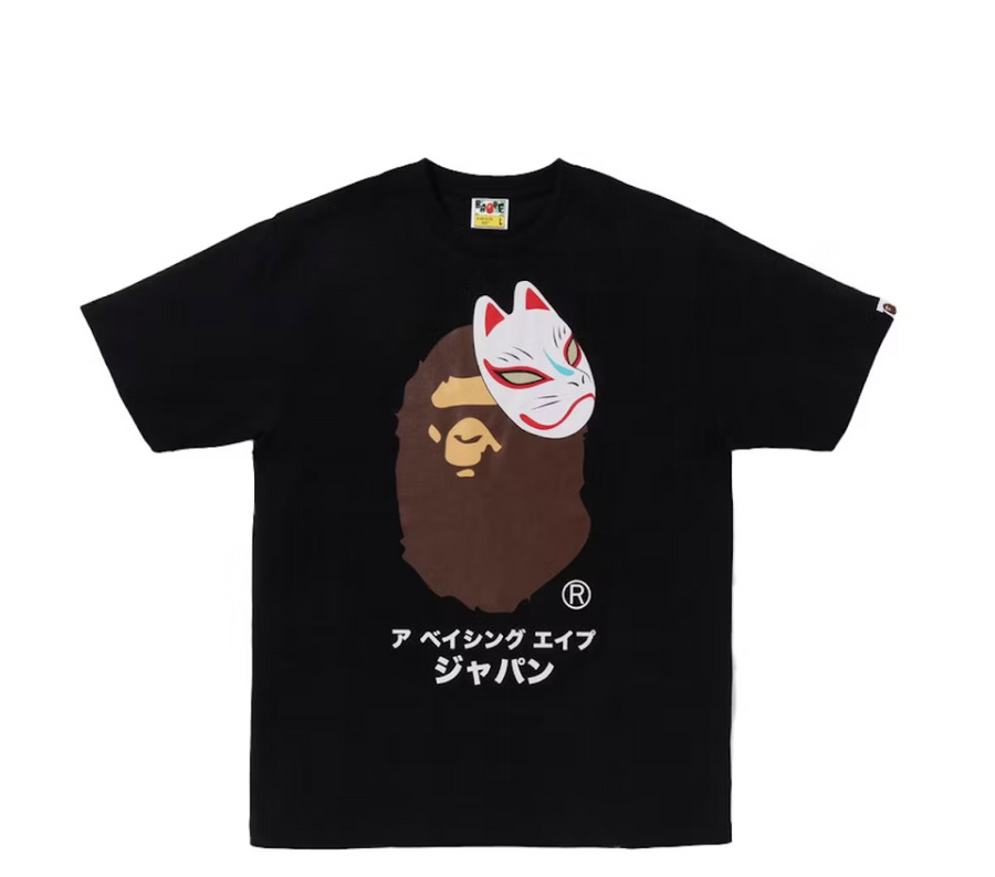 BAPE Japanese Fox Mask Tee Black