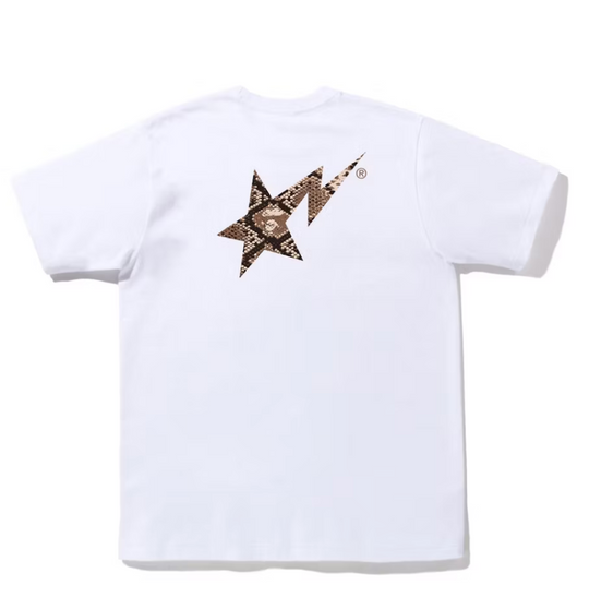 BAPE Snake Bape Sta Logo Tee White Beige