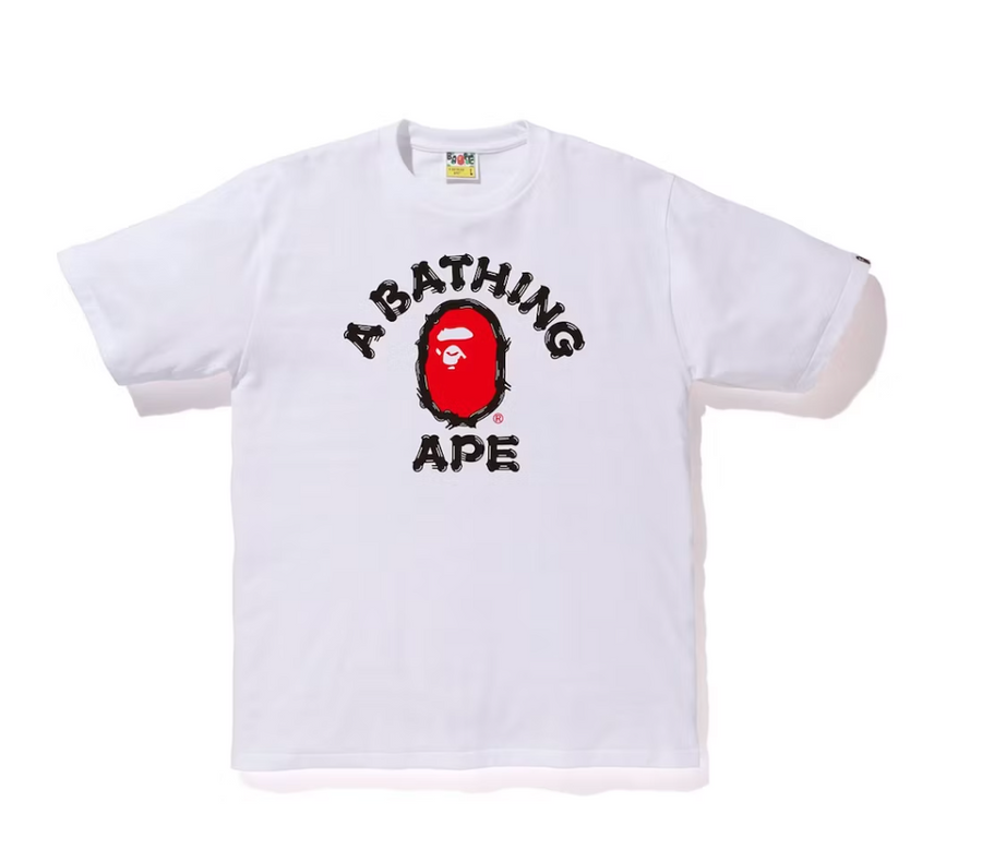 BAPE Brush College Tee White