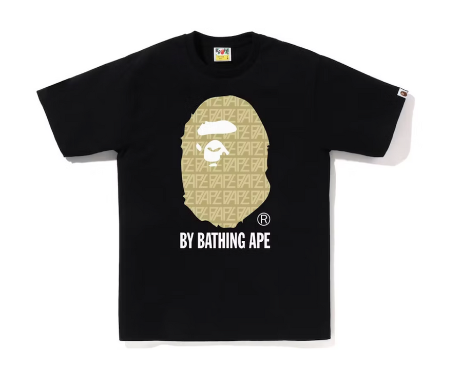 BAPE Logo Monogram By Bathing Ape Tee Black Beige