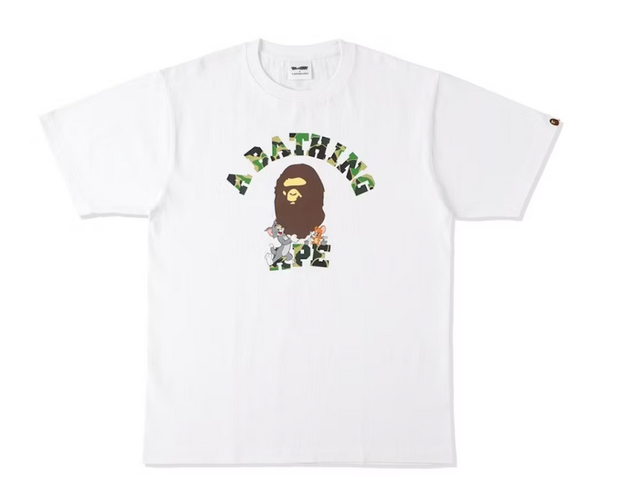BAPE x Tom and Jerry College Tee White
