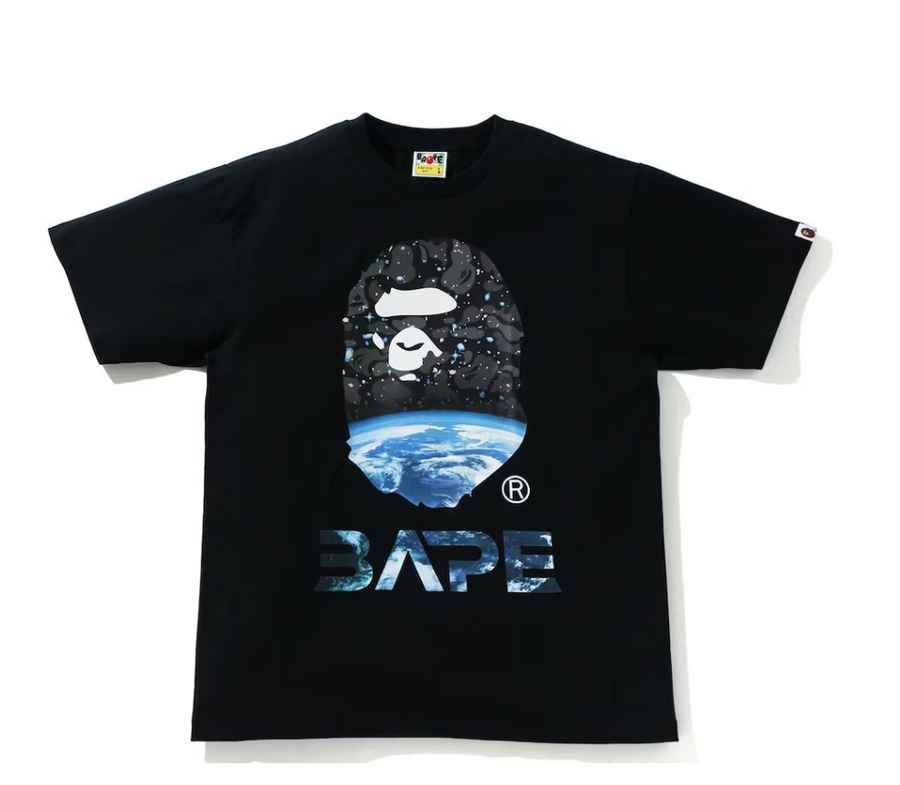 BAPE Space Camo Ape Head Tee Black