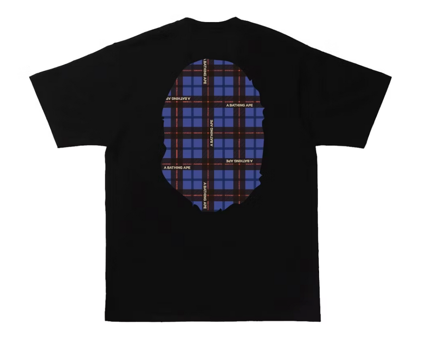 BAPE Logo Check Big Ape Head Tee Black/Blue