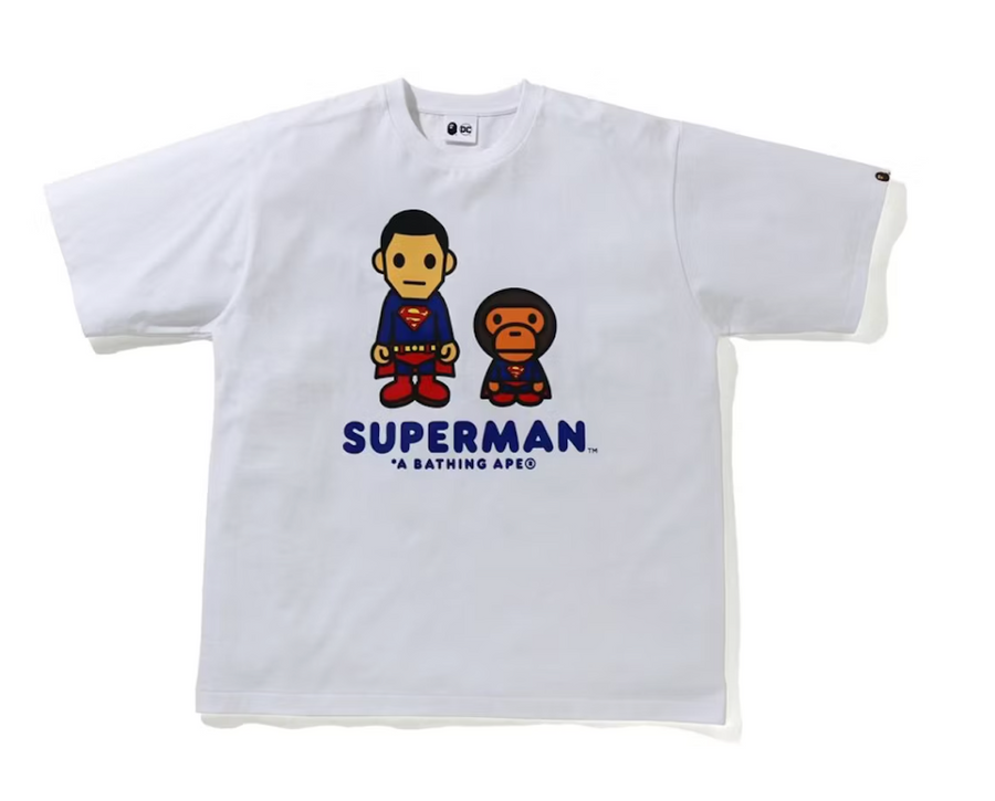 BAPE x DC Baby Milo Superman Relaxed Fit Tee White