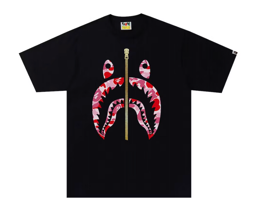 BAPE ABC Camo Shark Tee Black/Pink (SS22)