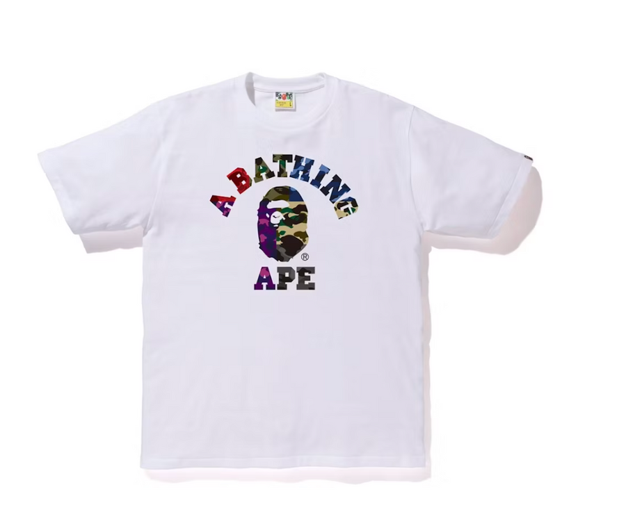 BAPE Mix Camo College Tee White