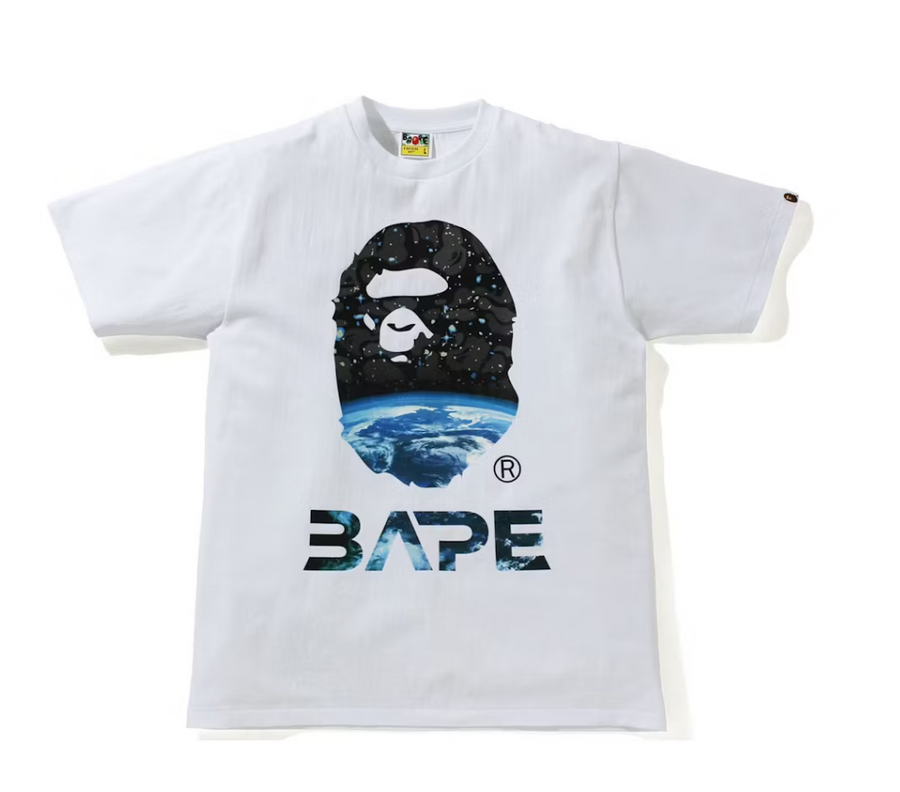 BAPE Space Camo Ape Head Tee White