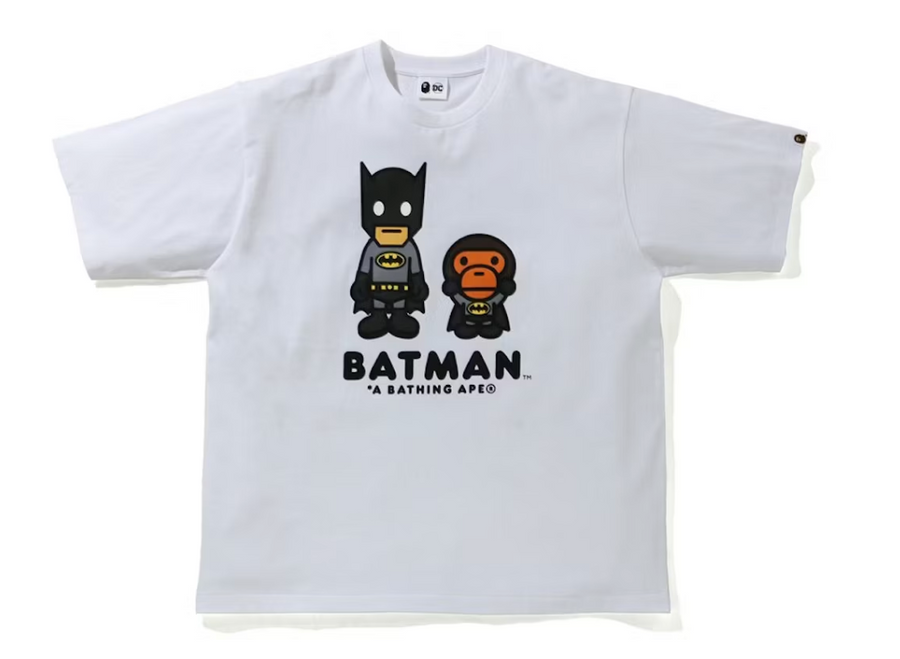 BAPE x DC Baby Milo Batman Relaxed Fit Tee White