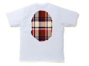 BAPE Check Big Ape Head Tee White/Red