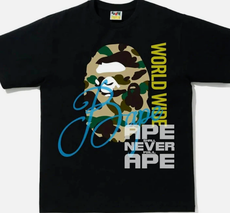 BAPE World Gone Mad Tee Black/Green