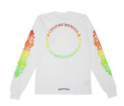 Chrome Hearts Floral Sleeve Gradient L/S T-shirt White