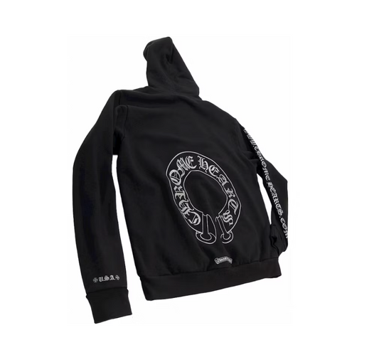 Chrome Hearts Silver Glitter Hoodie Black