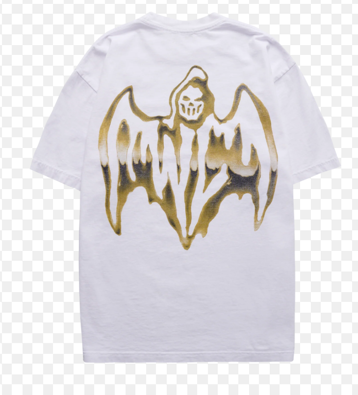 Warren Lotas Bat Reaper Tee Shirt Gold/White