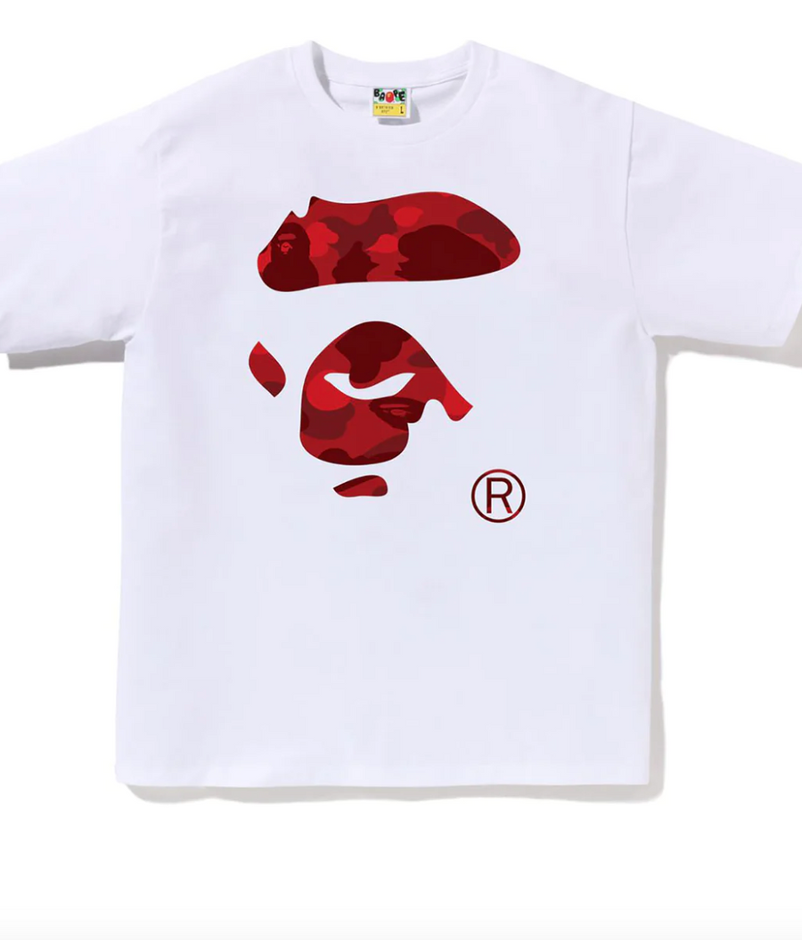 Bape Color Camo Red APE FACE TEE