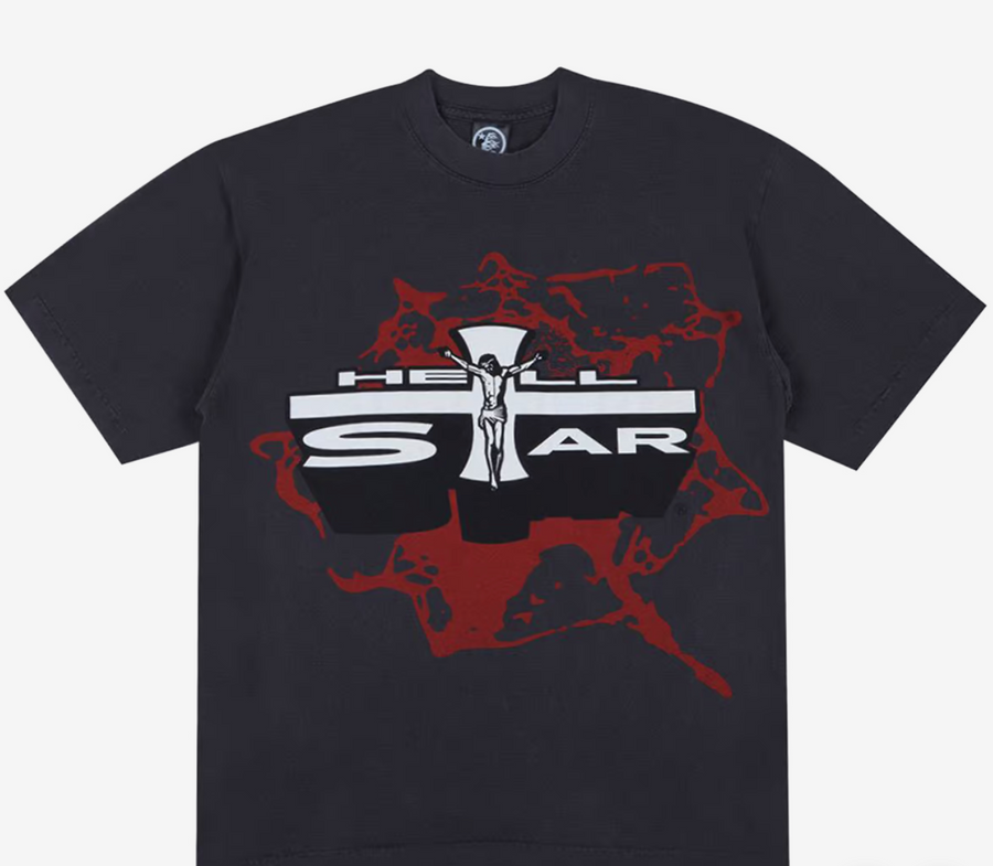 Hellstar Jesus Emblem Tee Vintage Black