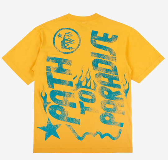 Hellstar Jesus Emblem Tee Yellow Teal