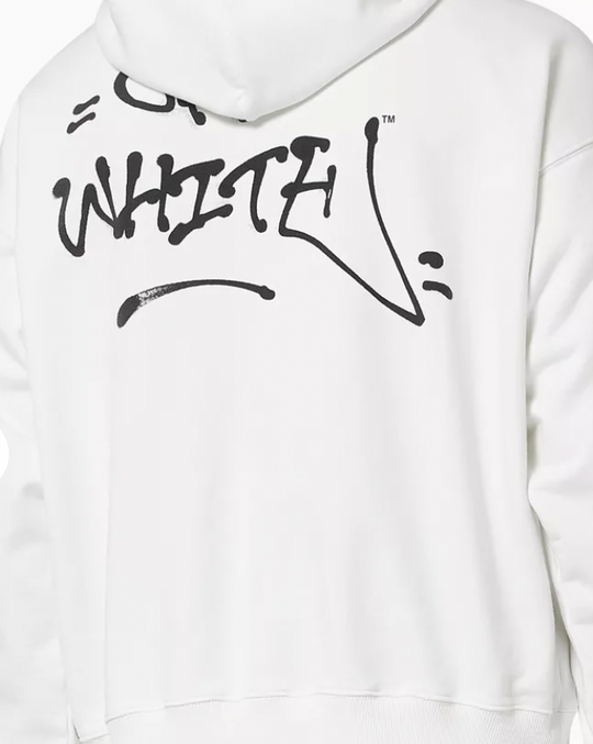Off White Neen Graffiti Skate Hoodie White/Orange