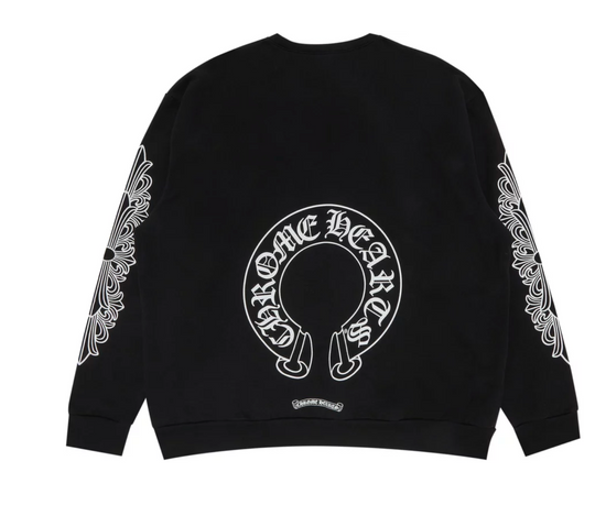 Chrome Hearts Horseshoe Logo Crewneck Sweatshirt 'Black'