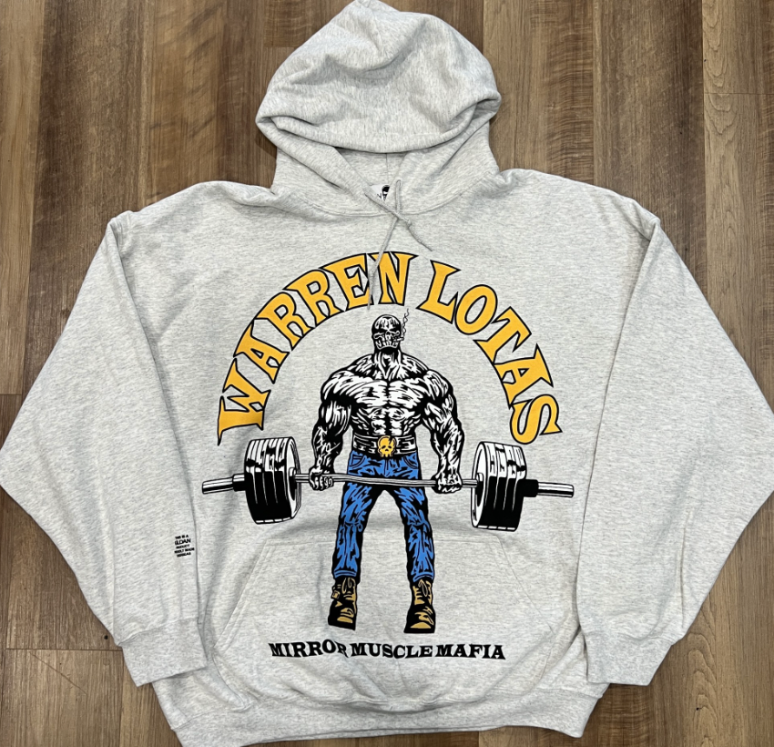 Warren Lotas MMM Deadlift Hoodie Grey