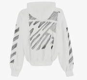 Off White Scribble Diag Boxy Hoodie White
