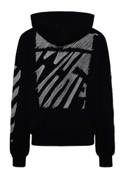 Off White Scribble Diag Boxy Hoodie Black