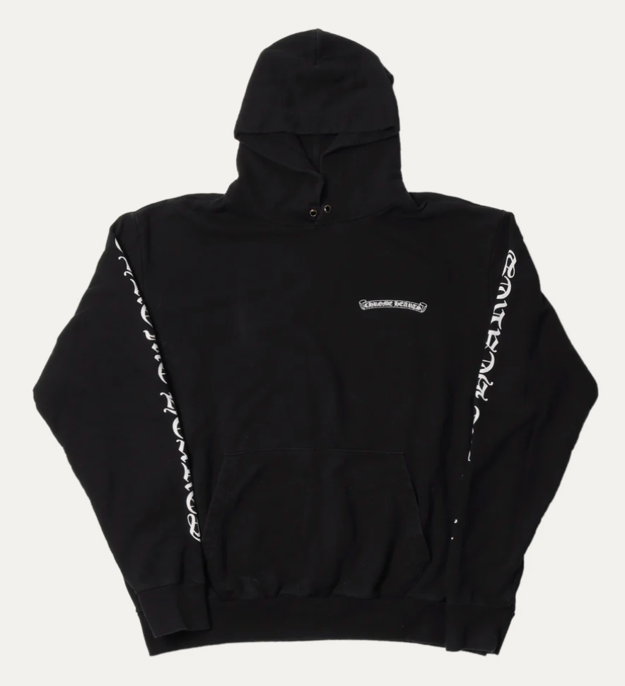 Chrome Hearts Scroll Logo Hoodie Black