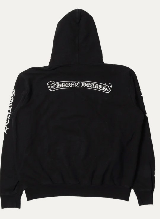 Chrome Hearts Scroll Logo Hoodie Black
