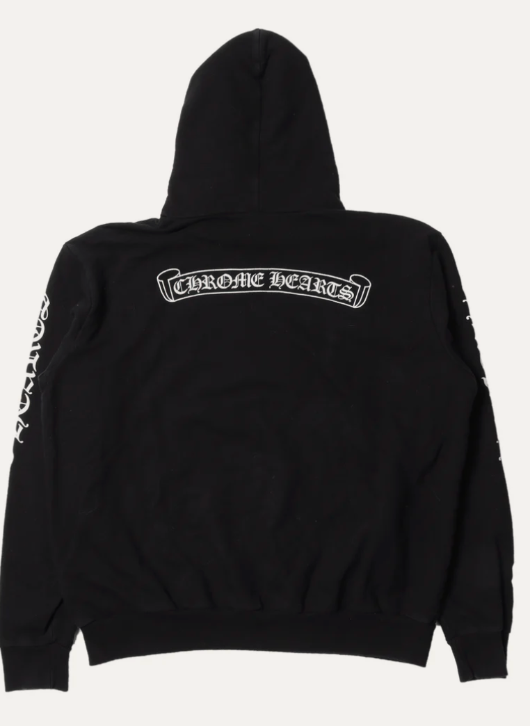 Chrome Hearts Scroll Logo Hoodie Black