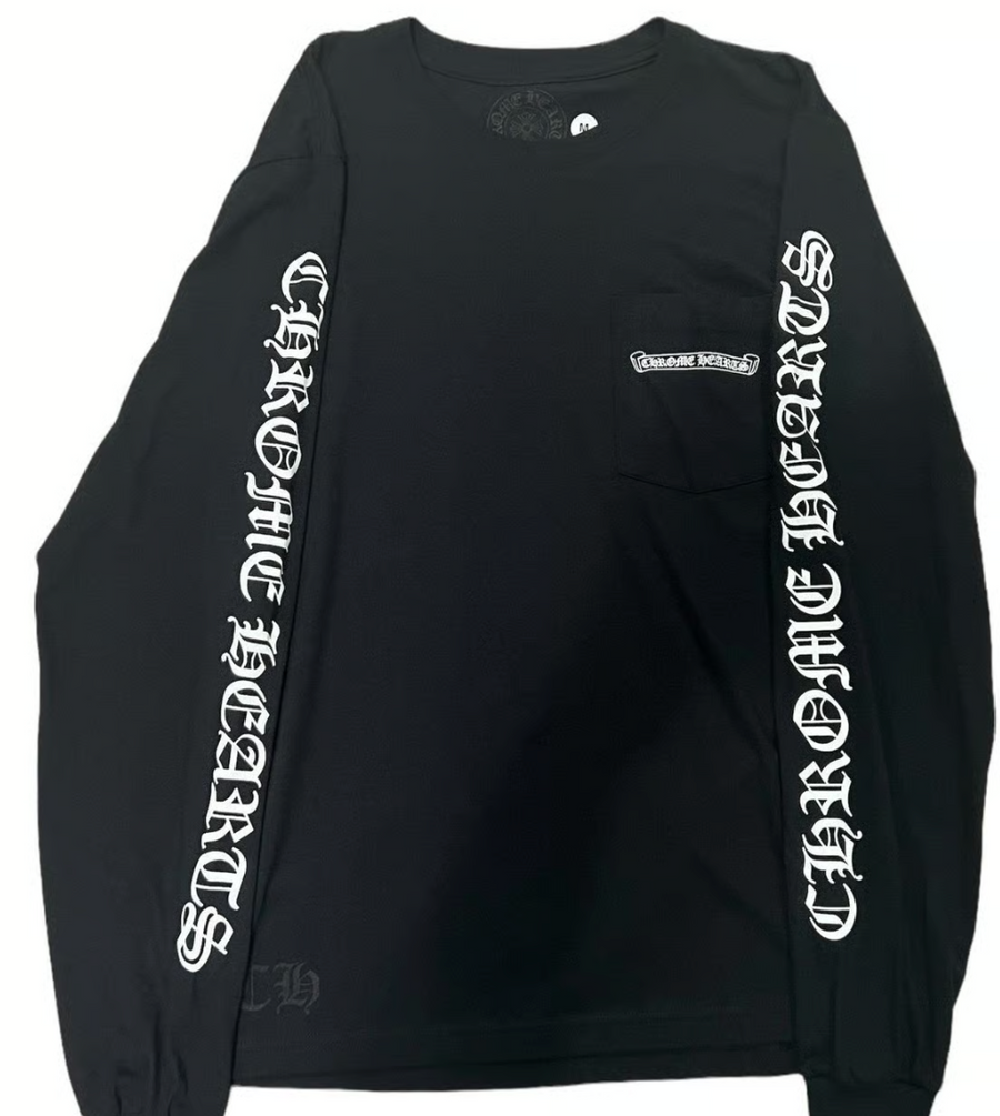 Chrome Hearts Scroll Logo Fuck You Long Sleeve Tee Black