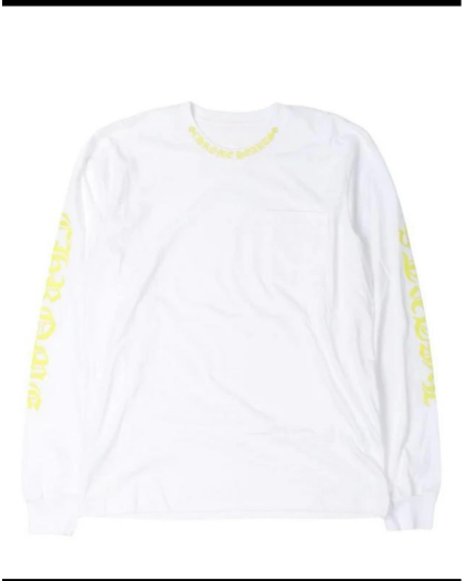 Chrome Hearts Neck Logo Longsleeve Shirt Whit & Yellow Exclusive
