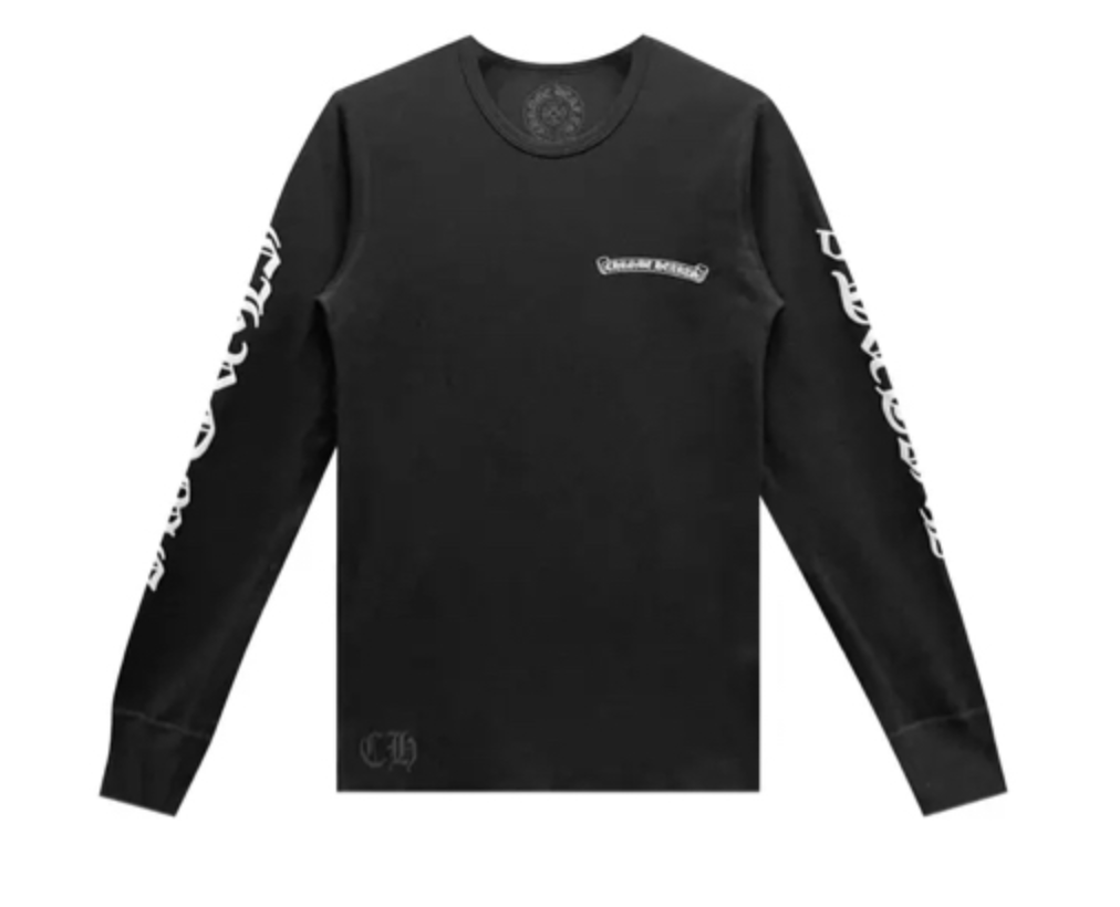 Chrome Hearts Scroll Logo Long-Sleeve Thermal Shirt 'Black'