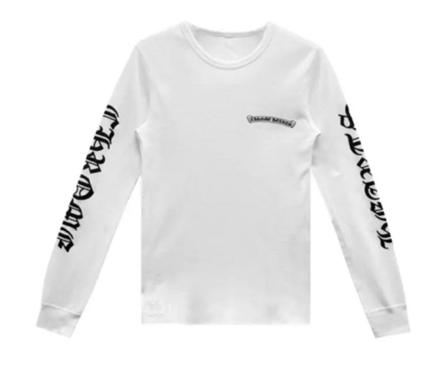 Chrome Hearts Scroll Logo Long-Sleeve Thermal Shirt 'White’