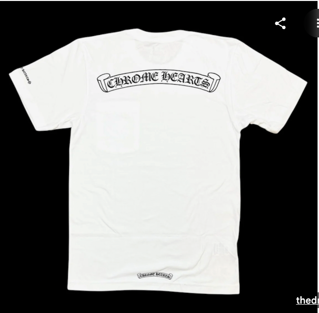 Chrome Hearts Scroll Logo Pocket T-Shirt White