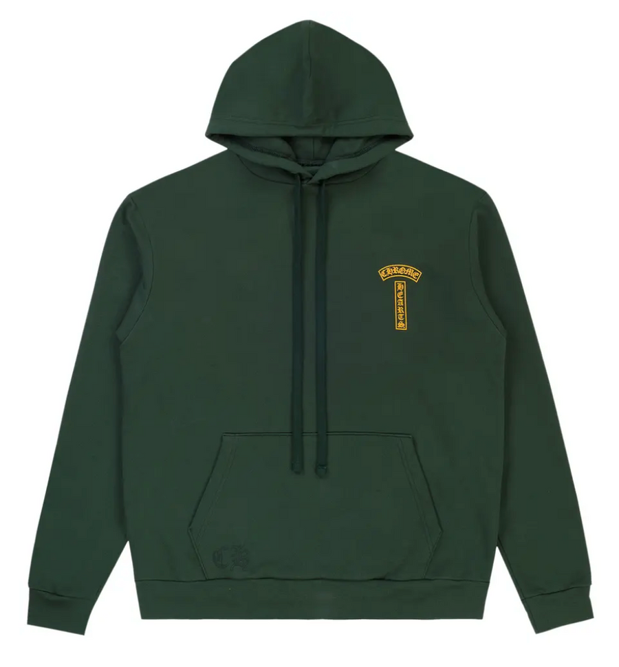 Chrome Hearts T-Bar Pullover Hoodie Green/Gold