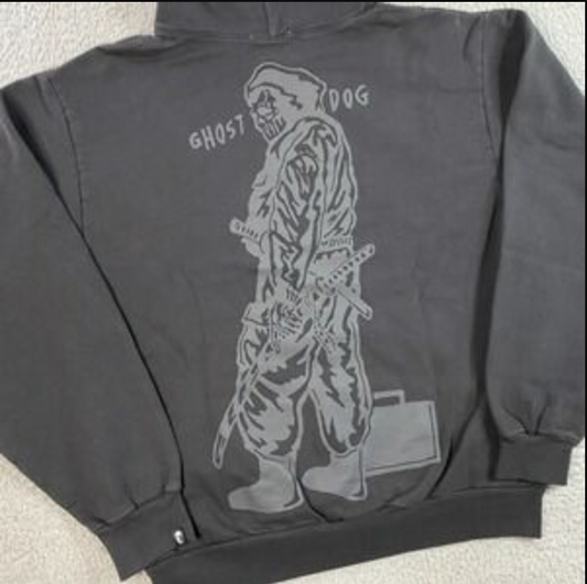 NEW Warren Lotas 'Ghost Dog' Stone Washed Black Hoodie MD