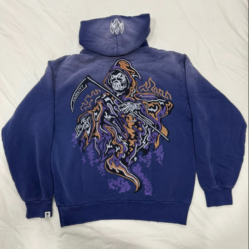 NEW Warren Lotas 'Serenity Scythe' Graphic Blue Pullover Hoodie SM