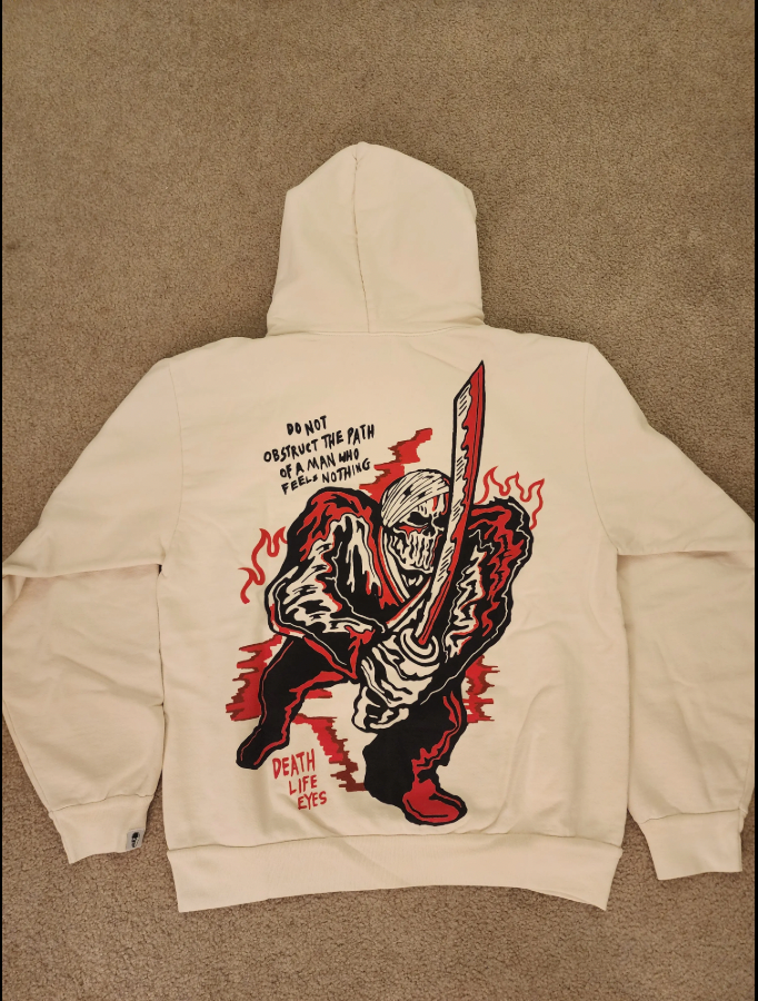 NEW Warren Lotas 'Bandaged Samurai' Cream Pullover Hoodie SM