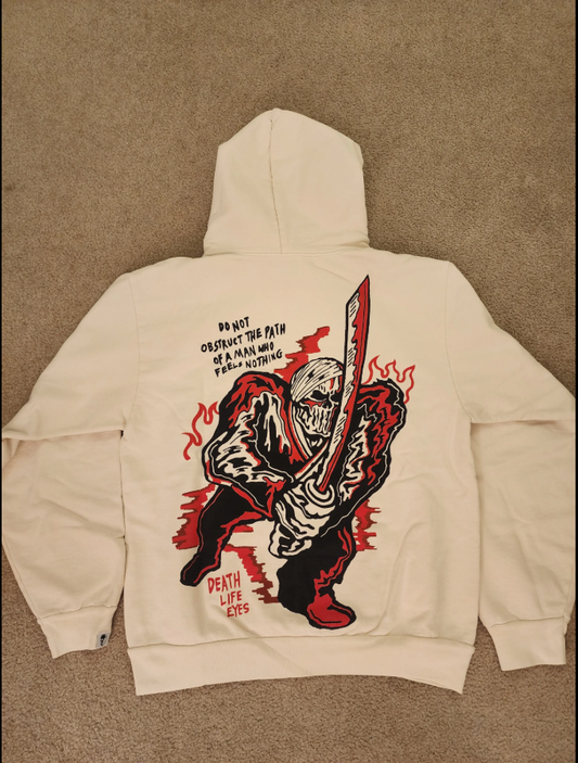 NEW Warren Lotas 'Bandaged Samurai' Cream Pullover Hoodie SM