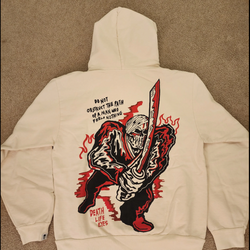 NEW Warren Lotas 'Bandaged Samurai' Cream Pullover Hoodie SM