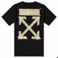Off-White 'Tape Arrows' Black & Beige Slim T-Shirt (Oversized) XS