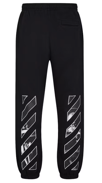 Off-White Caravaggio Saint Jerome Writing Diag Slim Fit Sweatpants Black & White XL