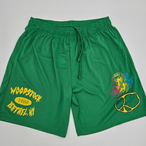NEW Warren Lotas Exclusive 'Woodstock' Mesh Green Shorts SM