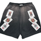 NEW Warren Lotas 'Playing Cards' Faded Black Sweat Shorts SM