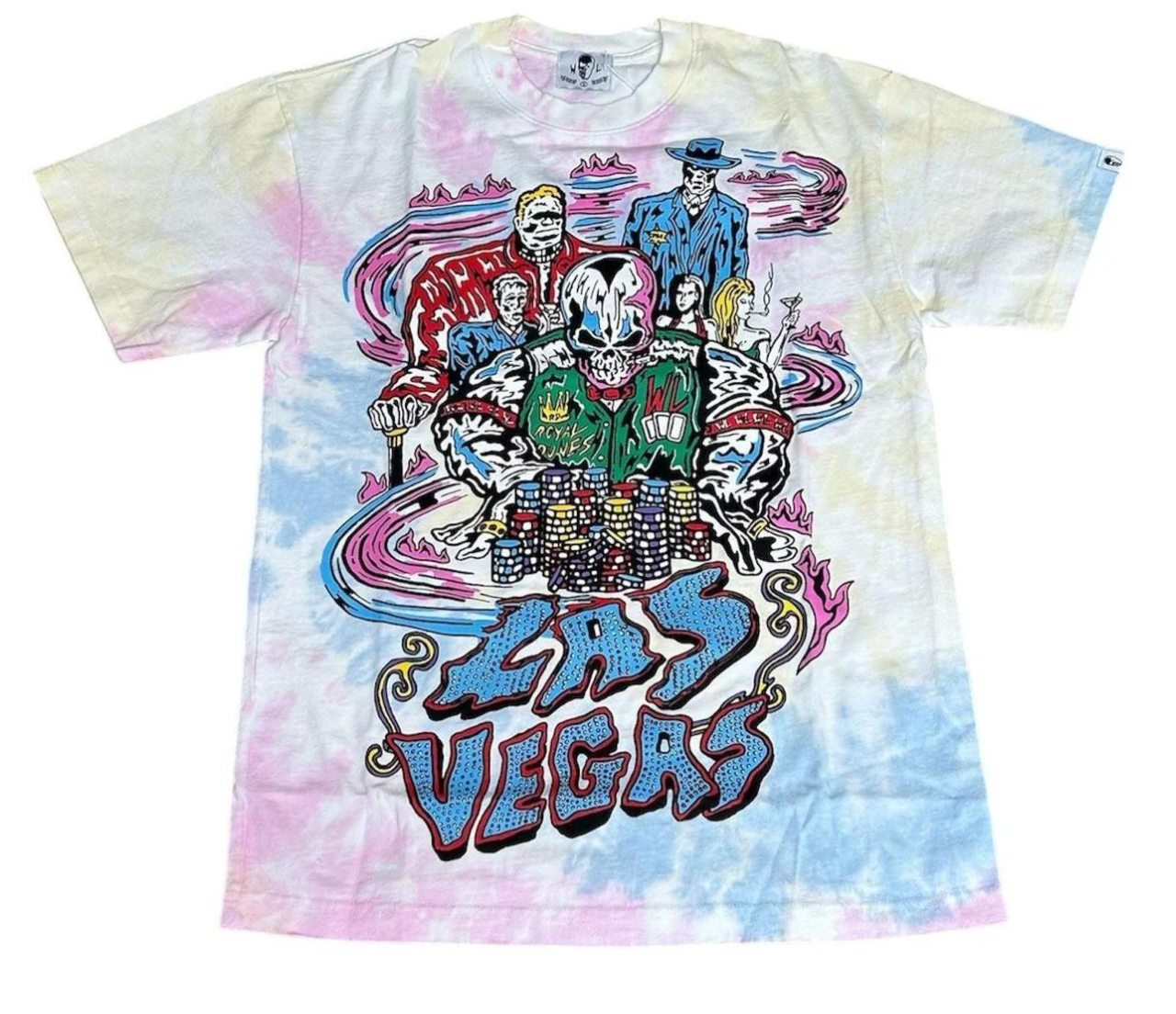 NEW Warren Lotas Exclusive Las Vegas 'All In' Tie Dye T-Shirt SM