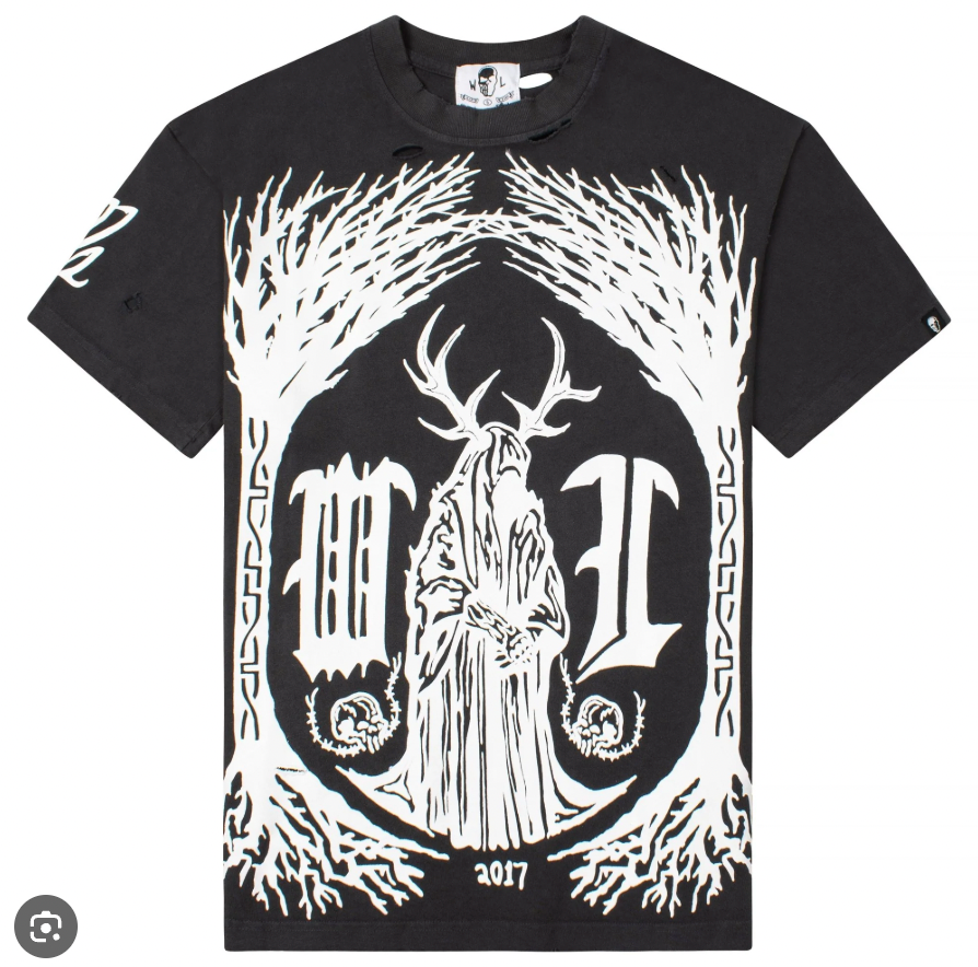 NEW Warren Lotas Limited Edition 'Witch 2017' Black and White Graphic T-Shirt MD
