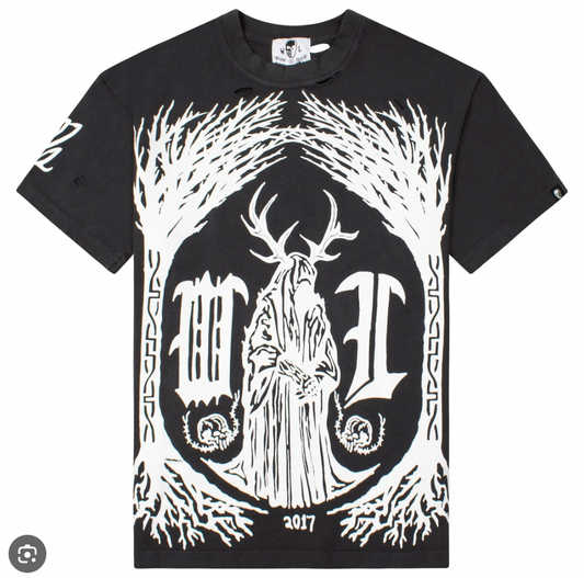 NEW Warren Lotas Limited Edition 'Witch 2017' Black and White Graphic T-Shirt MD