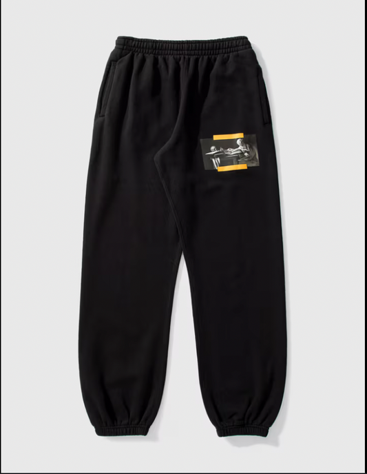 OFF-WHITE Caravaggio Painting Slim Sweatpants 'Black/Yellow' MD