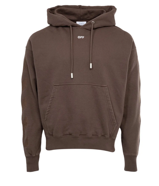 OFF-WHITE Cornely Diags Skate Hoodie 'Rain Drum/White' LG