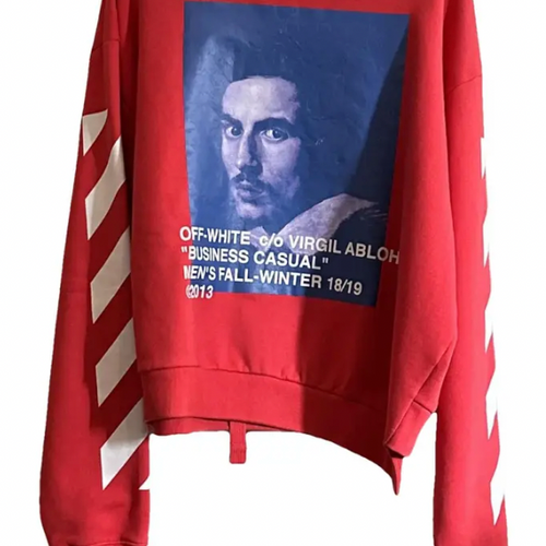 Off-White Photograph 'Business Casual' Red Crewneck Sweater FW 18 Exclusive MD
