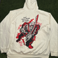 NEW Warren Lotas 'Skeleton Knight' Cream Pullover Hoodie SM